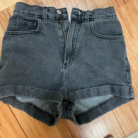 American Apparel High Waist Black Jean Short - Picture 1 of 5